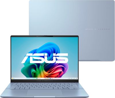 Notebook ASUS Vivobook S 14, Core Ultra 7, 32 GB, 1.0 TB SSD, W11 Home, Tela 14.0'' OLED, Mist Blue - S5406SA-PP097W 90NB15R2-M00E40