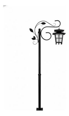 Poste De Jardim Colonial Com Lanterna Pendente Folhagem