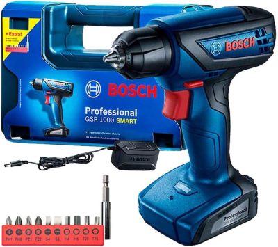 Bosch Parafusadeira Furadeira Gsr 1000 Smart 12V Com 1 Bateria 1 Carregador E Maleta 06019F40E3-000