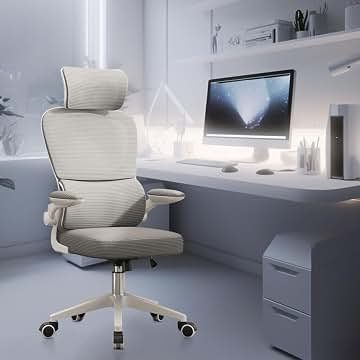 Cadeira de escritório com design ergonômico conforme NR-17, suporte lombar independente, malha respirável e encosto de cabeça ajustável,Python Fly (Cinza) 007