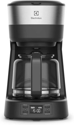 Cafeteira Elétrica Electrolux inox filtro permanente removivel capacidade 1,2L 30 xicaras função timer painel digital desligamento automatico ECM25 127v