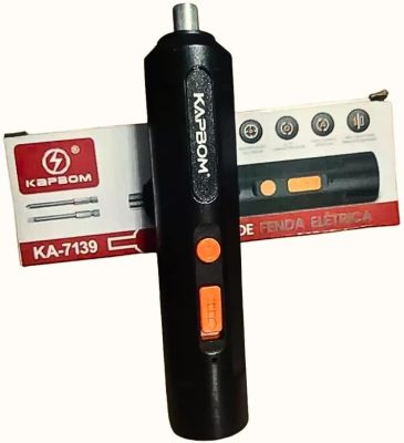 Chave de Fenda Parafusadeira Elétrica 4.2V Portátil sem fio - Perfeita para Espaços Apertados Móveis computadores - Bateria Recarregável Bivolt, 2 Bits Inclusos(Philips e fenda)-Preta Para 4.2v