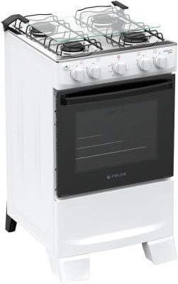 Fogão 4 Bocas Atlas Mônaco Plus Mesa Inox Bivolt 300002021