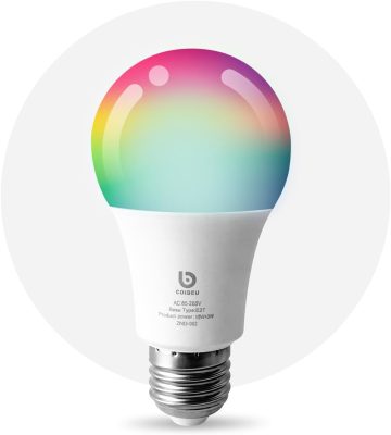 Lâmpada LED Inteligente WiFi RGB E27 com Controle por Voz A70