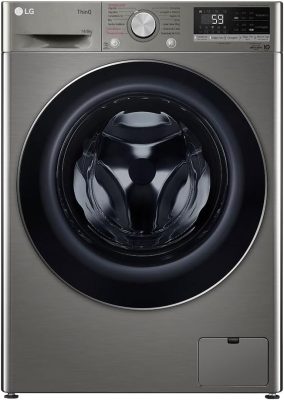 LG ThinQ VC4 Lava e Seca Inox Look Frontal 14 kg 60 x 66 x 85 cm com Inteligência Artificial AIDD TurboWash 59 e Vapor 110V Touch Cv5014pc4a