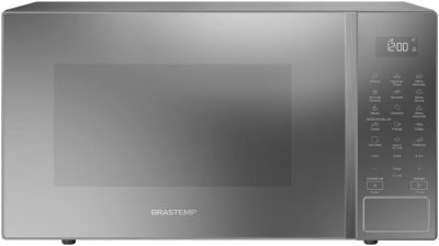 Micro-ondas Brastemp 32 Litros cor cinza espelhado com Menu Gourmet - BMS46AR 220V BMS46ARBNA