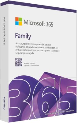Microsoft 365 Family com Copilot + 2TB de armazenamento em nuvem compartilhado, 6 usuários