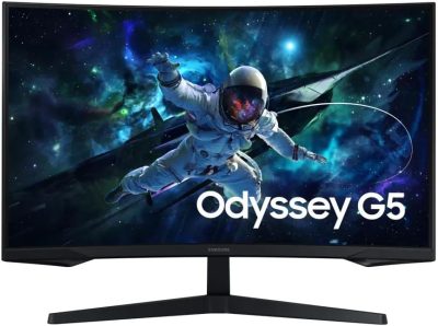 Monitor Gamer Samsung Odyssey G5 32, Resolução QHD, Taxa de atualização de 165Hz & 1ms de tempo de resposta (MPRT), Curvatura com 1000R, HDR 10, AMD FreeSync, Eye Saver Mode & Flicker Free Mode LS32CG552ELMZD