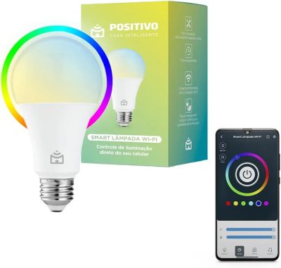Smart Lâmpada Wi-Fi Positivo Casa Inteligente, Iluminação Branca (Quente e Fria) e RGB (Até 16 Milhões de Cores), 9W, 806 Lúmens, LED, Bivolt, Compatível com Alexa e Google Assistente 11161116