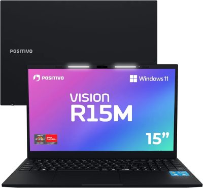 Notebook Positivo Vision R15M AMD Ryzen 3-7330U Windows 11 8GB RAM 256GB SSD Wi-Fi 6 Tela 15" Full HD IPS Antirreflexo - Minitela - Permite upgrade de memória RAM e SSD - Preto