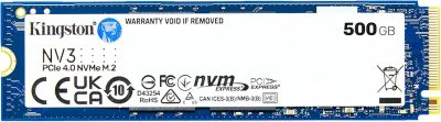SSD Kingston NV3 500GB M.2 2280 NVMe Gen4, Rápido e Compacto para Upgrade de PC ou Notebook – SNV3S/500G