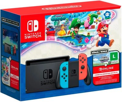 Bundle Nintendo Switch + Super Mario Bros. Wonder + 3 Meses de Assinatura Nintendo Switch Online