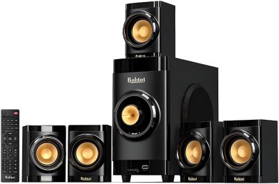 Sistema de Home Theater Bobtot B38 5.1 Canais com Subwoofer de 4 Polegadas, 200W de Potência, Som Surround para TV e PC, Conexão Bluetooth, Entradas HDMI ARC, Óptica e RCA, Design Compacto 110V