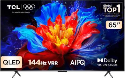 Smart TV TCL 65 Polegadas QLED 4K P8K WiFi Bluetooth Google TV 144Hz HDR10+ Dolby Atmos Vision 65P8K