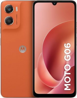 Smartphone Motorola Moto g06-128GB 12GB (4GB RAM + 8GB Ram Boost) e Camera 50MP com AI Bateria de 5200 mAh Tela 6.9" - Laranja