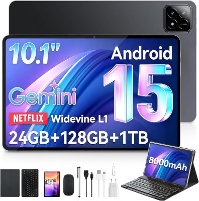 Tablet xixaomiro S11, 10,1 Polegadas Android 15, 12+12GB RAM, 128GB ROM, Tela IPS Full HD 1920x1200, Bateria 8000mAh, Wi-Fi 6, Bluetooth 5.0, Carregamento Rápido Tablet S11