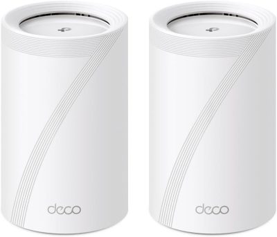 TP-Link Deco BE65 (2 un.) Roteador Mesh Wi-Fi 7 BE11000 Tri-Band, Cobertura de até 420 m², Mais de 200 Dispositivos, 4 Portas de 2,5 Gbps por Unidade, MLO, VPN e Mesh Gerenciado por IA Deco BE65(2-pack)