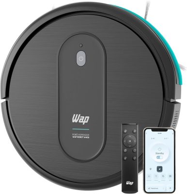 WAP Aspirador de Pó Robô ROBOT W400 3 em 1, Automático, 300ml, Compatível com Assistentes de Voz, 30W 10,8VDC Bivolt FW009251