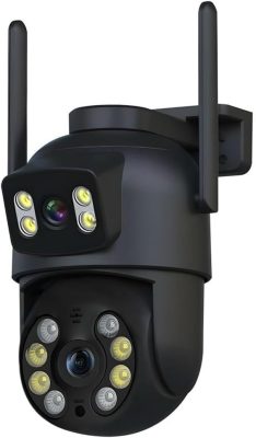 YOOSEE Câmera de Segurança Interna/Externa, Estilo Domo, 1080p/720p, Detecção de Movimento, Monitoramento Residencial, I12-preto, Wi-Fi/Com fio, Áudio Bidirecional, AC/DC, Wi-Fi