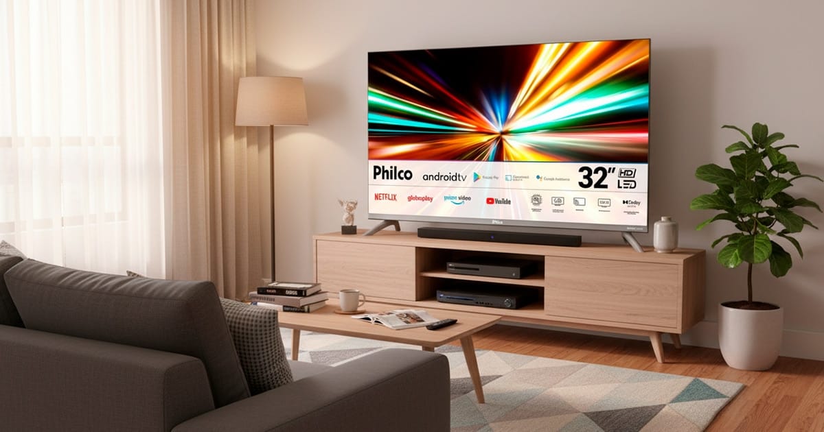 Smart TV Philco 32” Led Dolby Áudio Prata PTV32M9GACGB